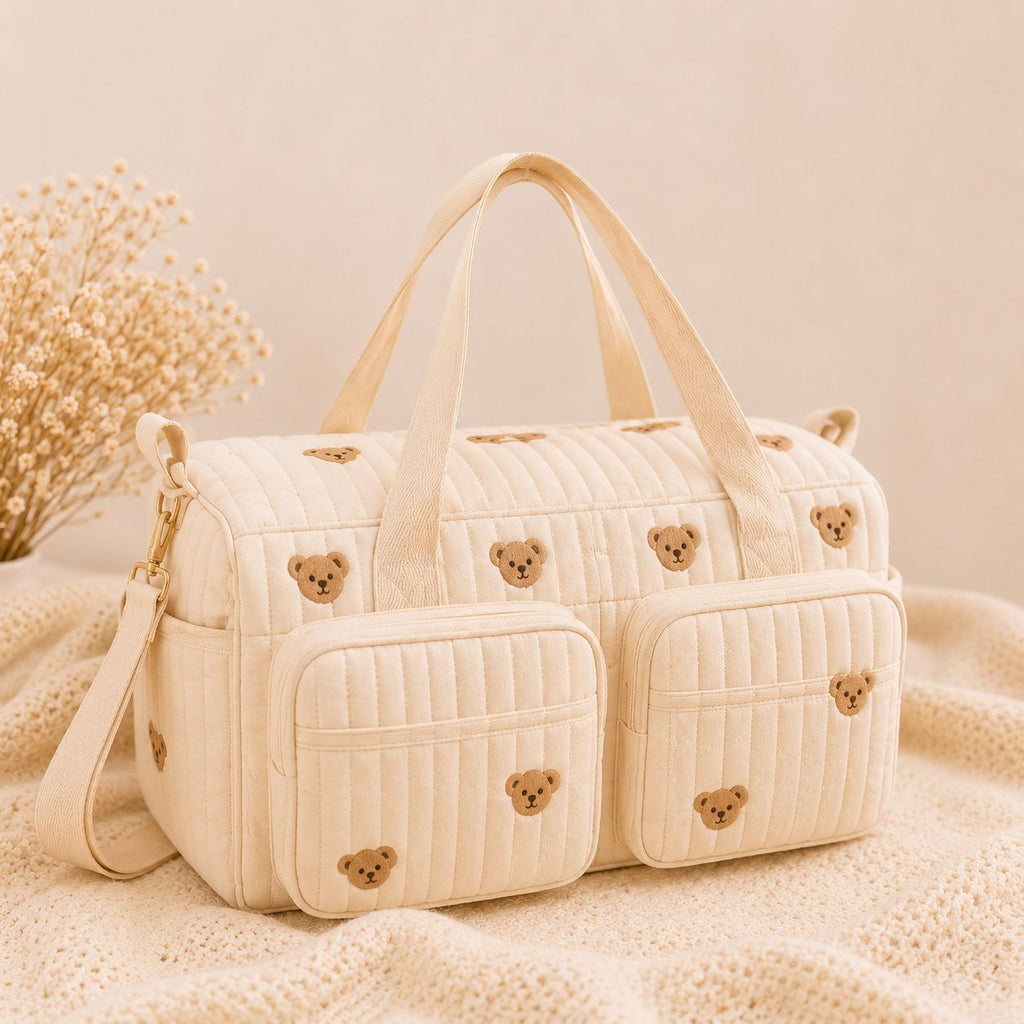 Bolsa Maternidade Bordada Ursinho — Bolsa de Bebê Premium
