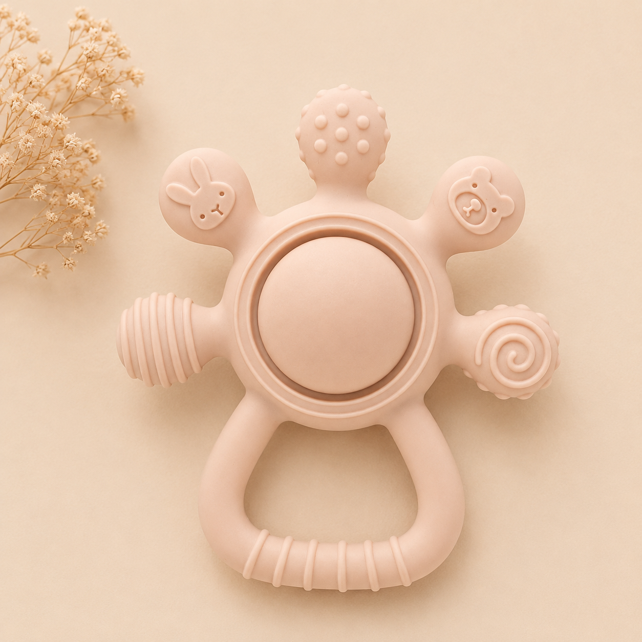 Mordedor de Silicone Coelhinho para Bebê — Alívio da Gengiva