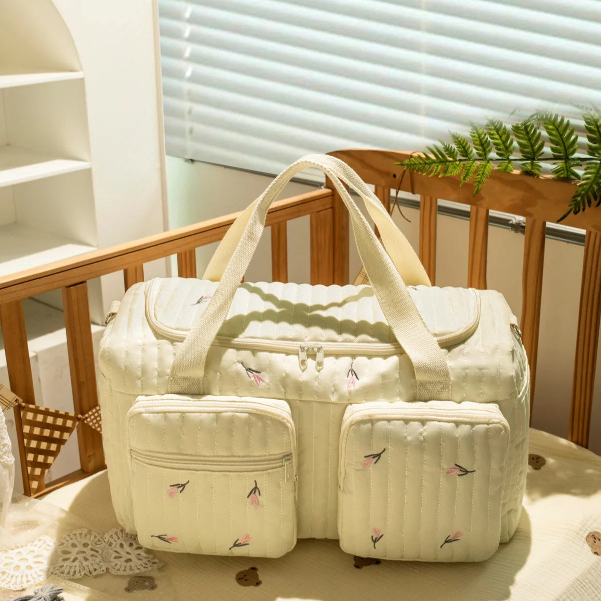 Bolsa Maternidade Bordada Ursinho — Bolsa de Bebê Premium