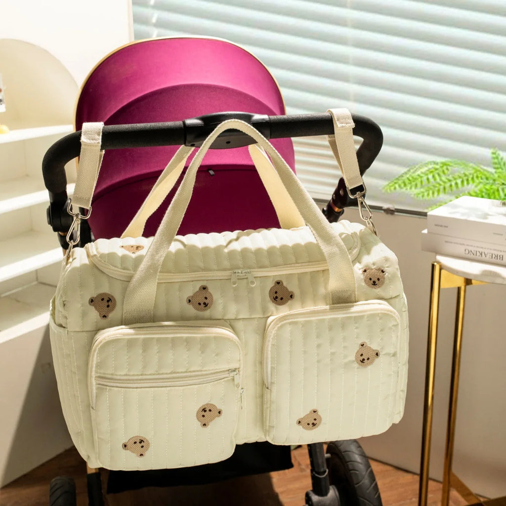 Bolsa Maternidade Bordada Ursinho — Bolsa de Bebê Premium