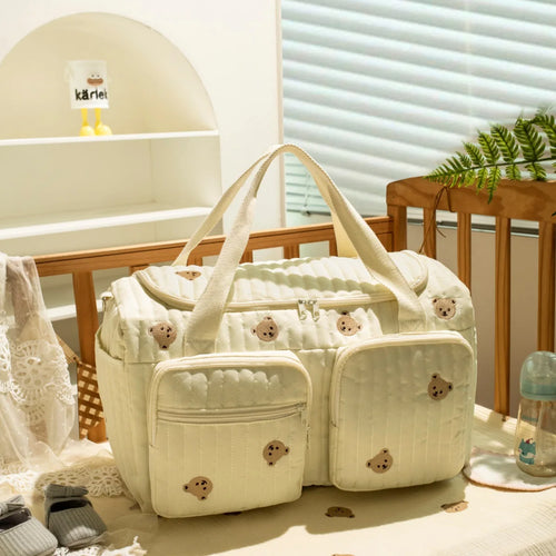 Bolsa Maternidade Bordada Ursinho — Bolsa de Bebê Premium