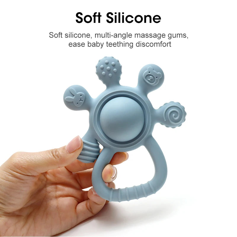 Mordedor de Silicone Coelhinho para Bebê — Alívio da Gengiva