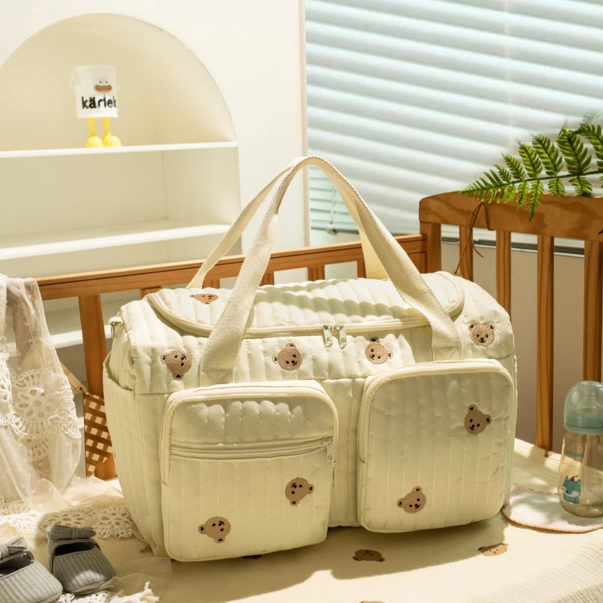 Bolsa Maternidade Bordada Ursinho — Bolsa de Bebê Premium