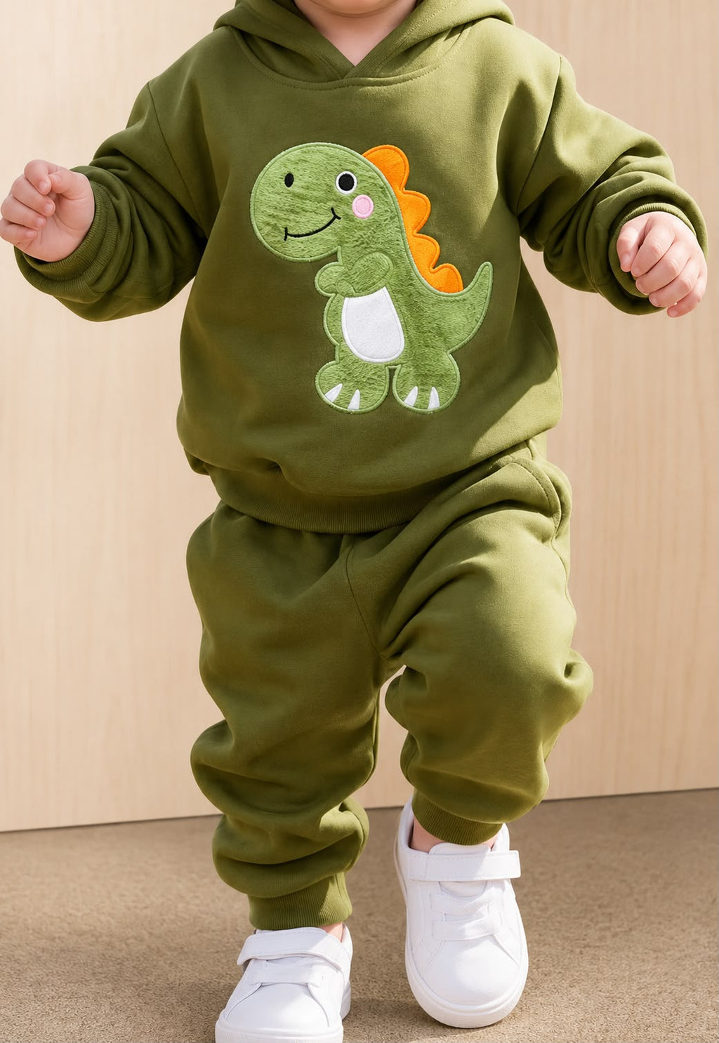 Conjunto Infantil de Moletom Dinossauro para Bebê – Inverno Premium
