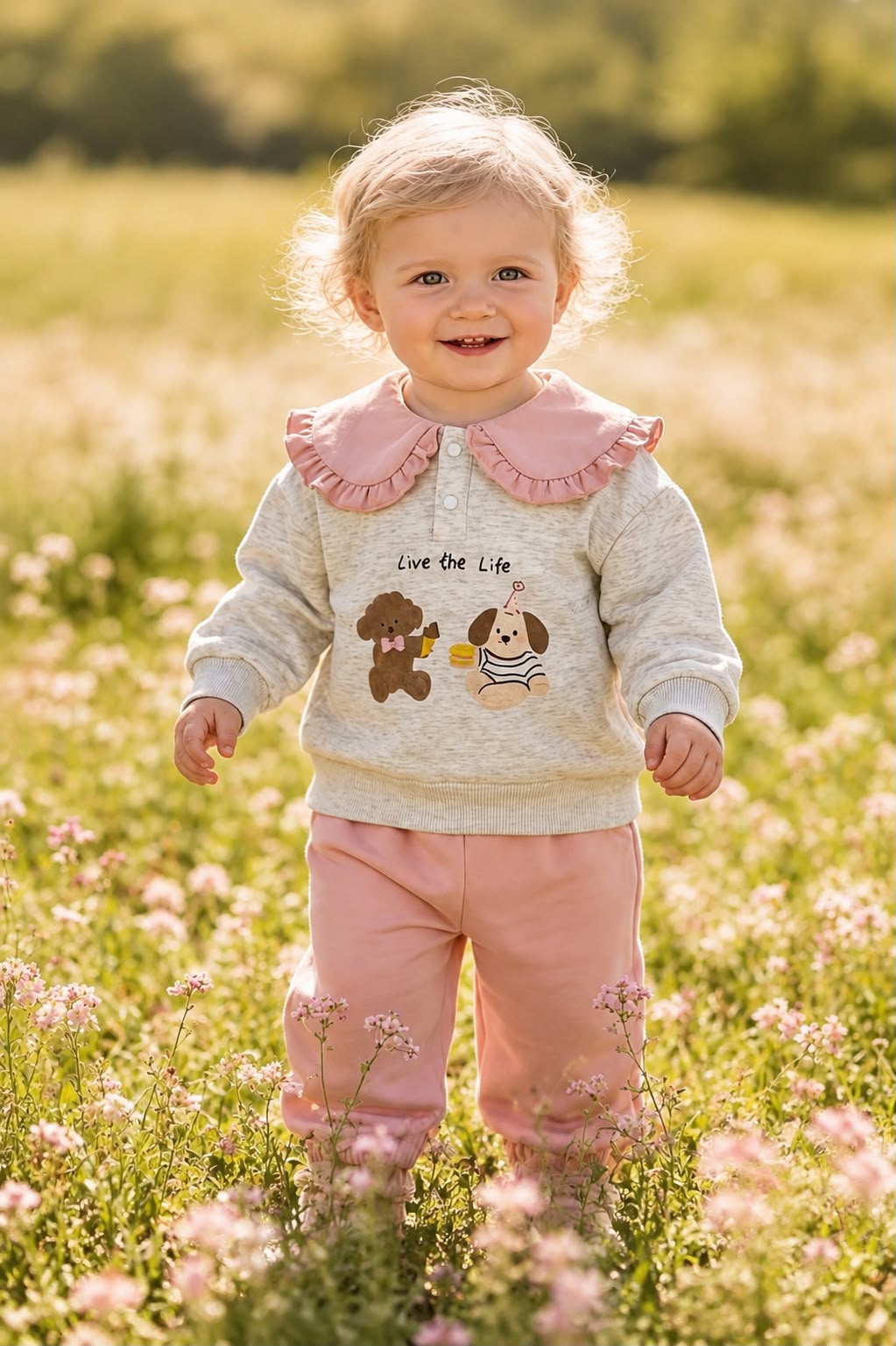 Conjunto Infantil Rosa 2 Peças – Live the Life