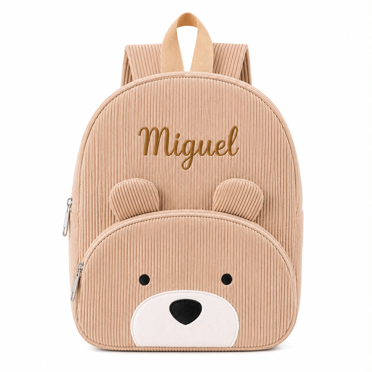 Mochila Infantil Personalizada Ursinho em Bombazine com Nome Bordado