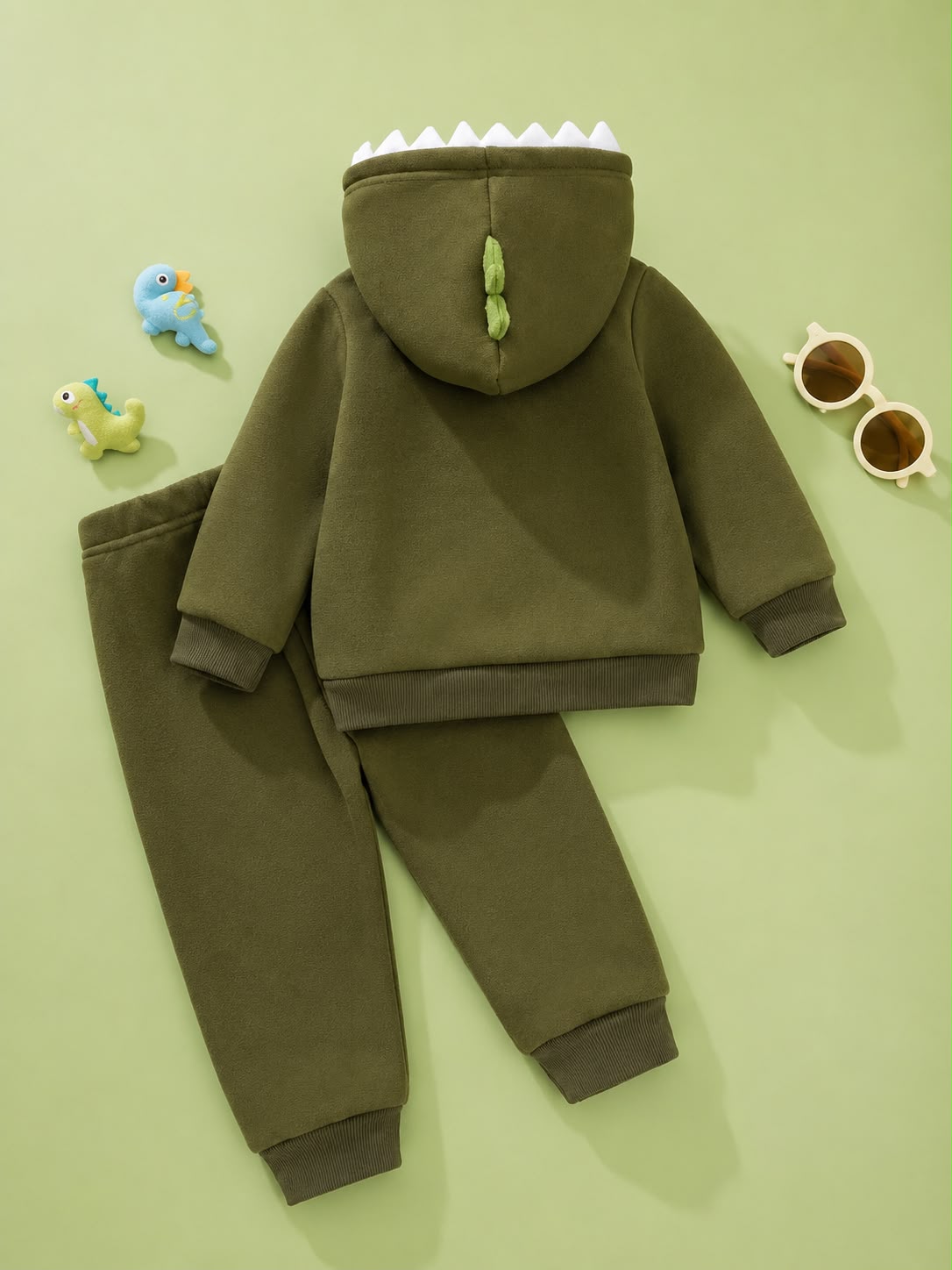 Conjunto Infantil de Moletom Dinossauro para Bebê – Inverno Premium