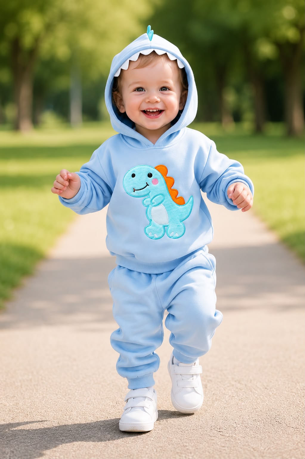 Conjunto Infantil de Moletom Dinossauro para Bebê – Inverno Premium